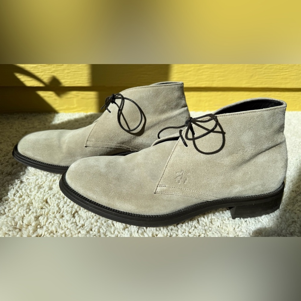 Men's Brooks Brothers Suede Chukka Boots - Gray/Khaki - Picture 2 of 8